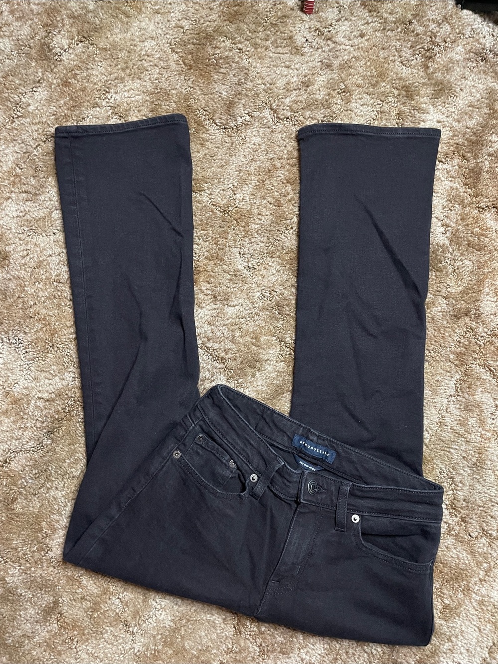 Aeropostale‎ Black Mid Rise Bootcut Jean Size 4 Short